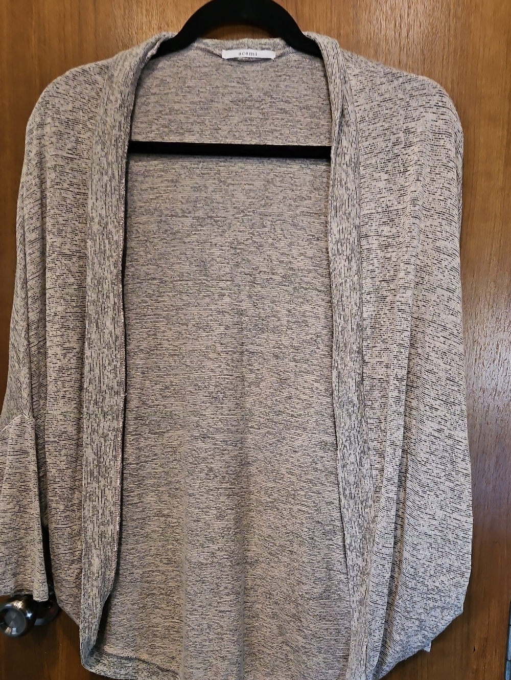 Acemi Open-Front Drapey Cardigan - Heathered Light Gray